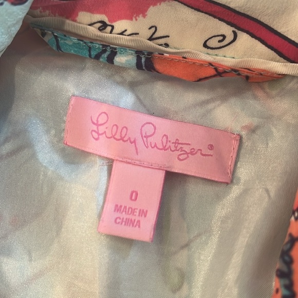 Lilly Pulitzer X Marks Spot 100% Silk dress map boat Size 0 - Picture 10 of 12